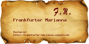 Frankfurter Marianna névjegykártya